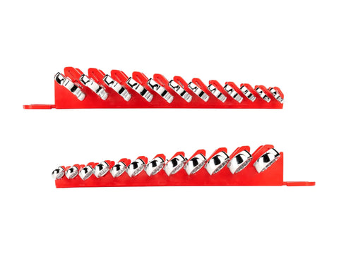 Stubby 12-Piece Wrench Set 8 To 19 mm with Holder shown in red holder showcasing ultra short wrenches for tight spots