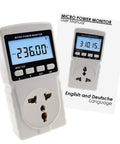 Plug In Watt Meter Spot Energy Suckers And Cut Your Electric Tab Fast With This Badass Home Energy Monitor showing current readings and manual.