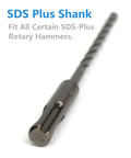 SDS Plus shank end of 10 Pack 5/32 Inch SDS Plus Rotary Hammer Drill Bits Set, Carbide Tipped For Brick Masonry Stone And Concrete, Heavy Duty 6 Inch Length, Ideal For Concrete Drilling And Masonry Projects