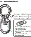 Heavy Duty Workhorse Bearing Swivel With 360 Degree Rotation And 820 Lb Capacity showing structure description and components