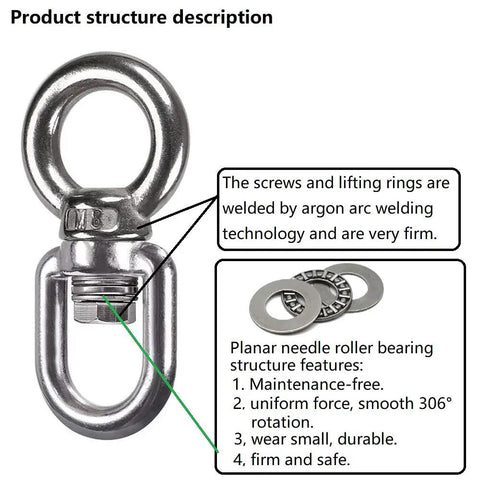 Heavy Duty Workhorse Bearing Swivel With 360 Degree Rotation And 820 Lb Capacity showing structure description and components