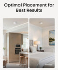 Ultra Slim Smoke Detector With Dead Simple Setup And Ul Certified Safety That Crushes False Alarms in living room and bedroom settings.