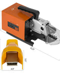 Tough Pneumatic Crimping Tool Air Powered Wire Terminal Crimping Machine With Ten Die Sets For Thick Wires Up To 16mm Square side view with ruler measurements