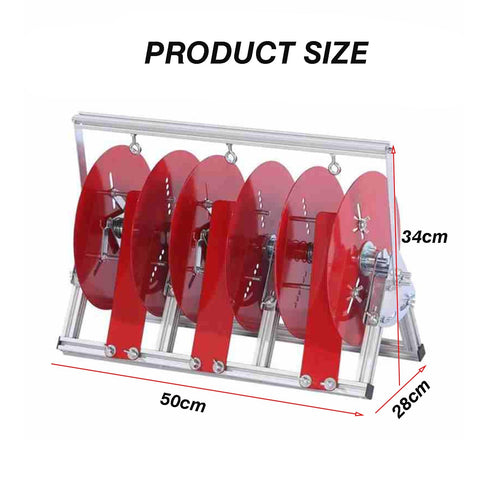 Built Tough Folding Cable Rack With Single Axis Wire Dispenser for spool storage, measuring 50cm by 34cm by 28cm.