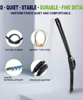 Straight Up Premium All Season Windshield Wiper Blades 22 Inch And 22 Inch Pair U J Hook Fitment showcasing natural rubber and steel components.