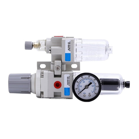 Two-Unit Air Source Treatment System With Oil Water Separator And Pressure Regulating Filter For AC2010 AC3010 AC4010 AC5010 Series