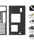 Components of Test Bench Open Frame PC Case For DIY Builds ATX Micro ATX ITX Compatible Wide Motherboard Support Up To 305x245mm No GPU Length Limit Fits Standard ATX Power Supply 150x86x140 To 250mm Ideal For Benchmarking And Custom Builds, including panels and screws.