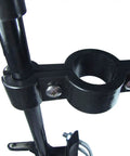 Close-up view of Pool Gate Latch for Chain Link Fences Kid Safe Push Style Lock for One And Five Eighths Inch Gate Frames And Two And Three Eighths Inch Posts Durable One Latch Easy Install Weatherproof Outdoor Gate Hardware.