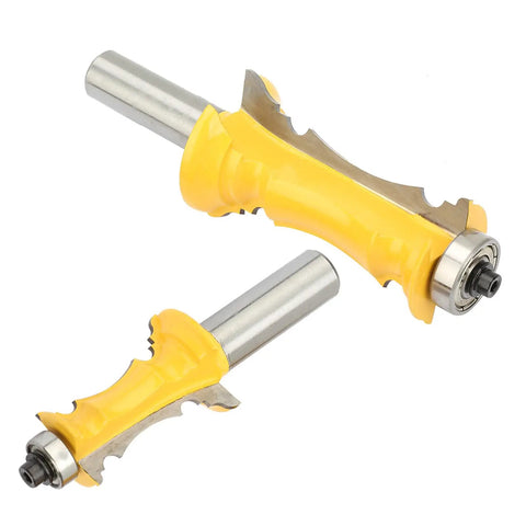 Pro Grade Crown Router Bits Set for Decorative Moldings, Durable Carbide Alloy Construction, Half Inch Shank, Two Piece Pack