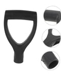 D Shaped Shovel Handle Replacement Ergonomic Plastic Grip For Garden Tools Lightweight Handy Easy To Use Hand Shovel Accessory For Digging And Raking Tools Black Inner, shown in detail with connector fitting.