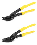 Heavy Duty Strapping Cutter Made For Tough Jobs 12 Inch Adjustable Snips for cutting steel and PP bands with yellow handles.