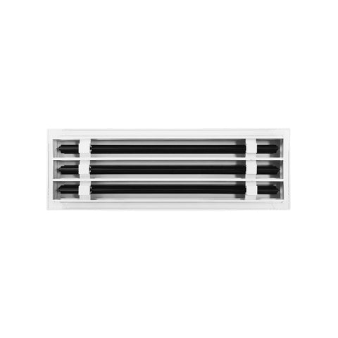 Dope Modern 18x6 White Aluminum AC Vent Cover With Linear Slot Diffuser For Ceiling Walls And Floors, front view