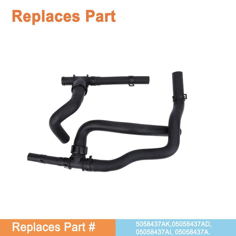 Heater Hose Set With Tee For Return Replacement For Dodge Journey 2.4L VVT 2009 2019 Beefed Up Premium Rubber Hose Kit Visible