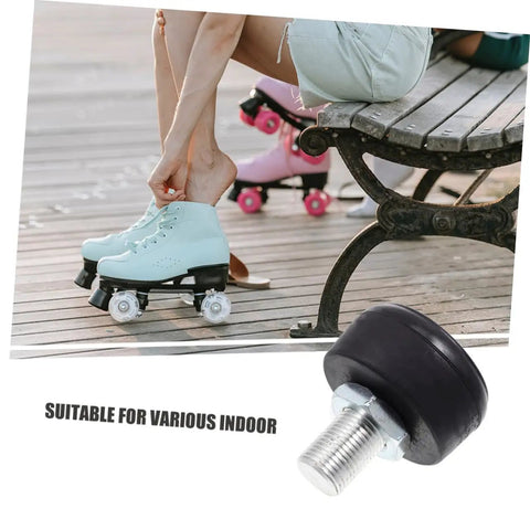 Skater adjusts Two Pack Adjustable Rubber Toe Stoppers For Quad Skates Durable Brake Block Replacement For Roller Skating Shoes