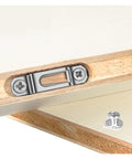 50 Piece Set Invisible Two In One Connector Screws Hidden Cabinet Wardrobe Fasteners Stainless Steel Slide Lock Hardware For Laminated Wood Assembly No Sweat Setup Snug Fit Beefy Hold Rock Solid Cabinet Hardware Durable Silver, close-up of hardware in use.