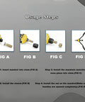Rivet Nut Tool Kit 16 Inch With 13 Metric And SAE Mandrels 170 Piece Rivet Nut Assortment Set usage steps shown in image