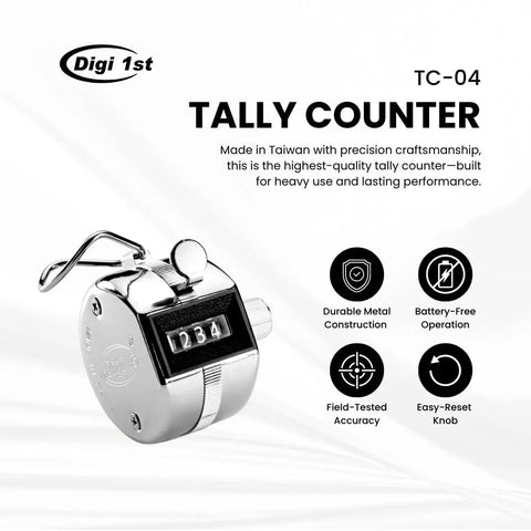 Straight Up Heavy Duty Handheld Tally Counter With Tight Finger Loop Go To Clicker For Lap Counting And Pitch Tracking Battery Free Mechanical Score Tracker That Slaps Every Round displaying a metal tally counter with numeric dial