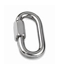 316 Stainless Steel Quick Link Chain Connector Carabiner For Chain Rope Anchor Rigging Recovery And Sailing Gear Marine Grade With Screw Lock Built To Last Fast Secure Attachment 9mm 11/32 Inch Size Pack, shiny oval link