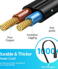 Cross-section view of 29V 2A Recliner Power Adapter cable showing pure copper wires, insulation, and PVC jacket, durability focus.