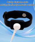 Anti Static Wrist Strap For ESD Grounding 9 Inch Adjustable Button Style Conductive Silicone Wristband in black with snap connector