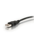 USB 2.0 A To Mini B Cable 6.56 Feet Black Long USB Cord for Computer and USB Hub connection, close-up of USB A connector.