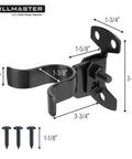 Flat Back Wall Mount Chain Link Fork Latch In Black For Outdoor Gates, Padlock Hole Gate Latch With Screws and Bolts