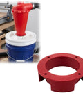 5 Gallon Bucket Dust Separator Lid With Cyclone Vacuum Adapter For Workshop Shop Vac Conversion Efficient Particle Collection And Dust Control System Easy To Install Upgrade on blue bucket with red cyclone adapter