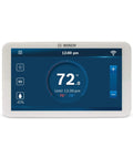 Large 5 Inch Full Color Touchscreen WiFi Thermostat for 24V HVAC Systems with Alexa Enabled Control App displaying temperature