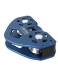 Heavy Duty Aluminum Zip Line Pulley System For Backyard Climbing Hauling And Rigging With Smooth Stainless Steel Bearings In Blue