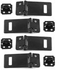 Heavy Duty 2 Inch Padlock Hasps 4 Pack Black Iron Door Slide Latch Lock Set Rust Proof Steel Security Bolts For Gates And Sheds built with durable black iron material.