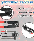 Universal CV Boot Clamp Pliers And CV Joint Ear Clamp Tool made of carbon steel with red handles, shown with adjustable clamp head.