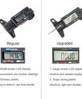 Digital Tire Tread Depth Gauge With Color Coded Bar For Cars Trucks And Motorcycles, Easy Read 0 To 1 Inch (0 To 25.4mm) Precision Up To 0.01mm, Zero It Anywhere, A Must Have Auto Maintenance Tool For Safe Smooth Rides. digital tire tread depth gauge with upgraded large LCD and plastic body
