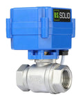 Motorized 1/2 Inch Ball Valve With Full Port 304 Stainless Steel, NSF Certified Drinking Water Safe, NPT Threads, 9 To 24V AC DC, Two-Wire Auto Return