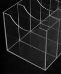 Upgrade Your Drawer Storage Vibe Today With This Sturdy Clear Acrylic Belt Organizer Designed With Five Flexible Foldable Sections To Store Ties And Belts. Close-up view of the transparent compartments.