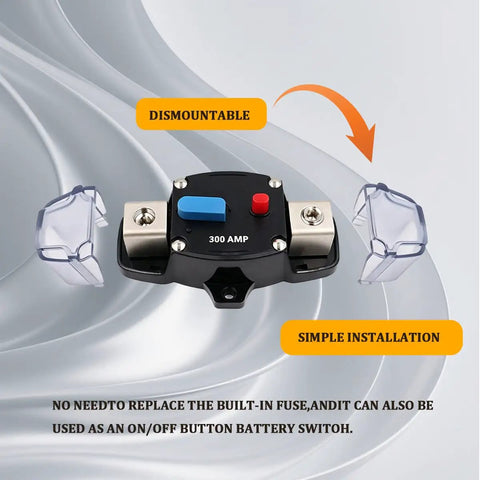 Bulletproof 300A Manual Reset Circuit Breaker With Weatherproof Zinc Case For Car Truck Suv And Marine Audio Rigs, 300 Amp and dismountable design.