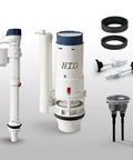 Universal Toilet Tank Repair Kit With Dual Flush Valve And Inlet Valve, High Performance ABS Replacement Parts For 2 Inch Drain Outlet