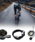 Cyclist on road with Old School Mechanical Bike Speedometer and Odometer Cyclocomputer for 26, 27.5, 28, 29 Inch Wheels