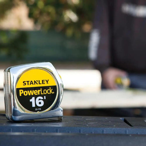 16 Foot Tape Measure Powerlock With Tru Zero End Hook Locking Blade Pro Grade Durable Chrome ABS Case Mylar Blade Longevity