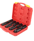 Pro 9 Piece 2 Inch Drive Axle Hub Nut Hex Socket Set That Hits The Spot With 29mm To 38mm Sizes Featuring Drilled Heads For Breaker Bars And Impact Wrenches Perfect For Serious Repair Work, red case open