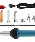 High-Power 1600W 110V hot air welder gun, nozzle set, roller, rod, and carrying case for TPO PVC vinyl repairs