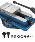 Built Tough High Precision Mill Vise 4 By 4 1/8 Inch With Anti Jaw Lift And Swivel Base Lockdown CNC Milling Vise With Base Clamp