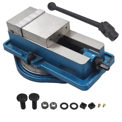 Built Tough High Precision Mill Vise 4 By 4 1/8 Inch With Anti Jaw Lift And Swivel Base Lockdown CNC Milling Vise With Base Clamp
