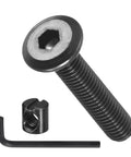 Top Shelf Furniture Repair Hardware Kit With Wrench M6 Barrel Nuts Flat Head Screws For Crib Fixes Or Home Diy Projects 24 Piece Set, includes M6 flat head screw and wrench.