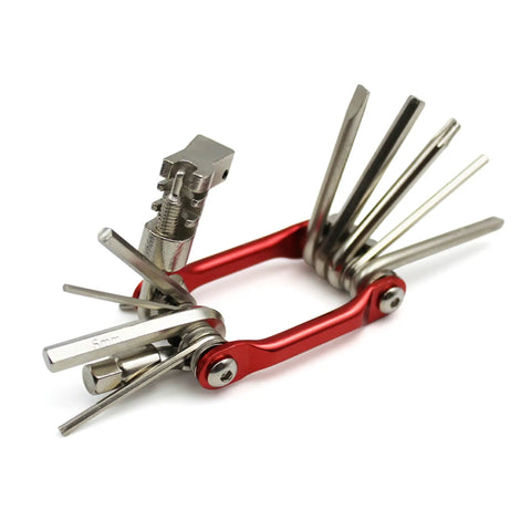 10 In 1 Bike Multi Tool Pocket Sized Portable Folding Bicycle Repair Kit With Chain Breaker And Allen Wrench Set And Screwdrivers
