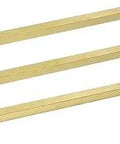 Three Brushed Brass Cabinet Pulls 10 Inch Square Bar Handles shown with sleek design and durable finish