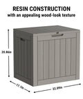Weatherproof 31 Gallon Deck Box With Locking Lid For Outdoor Cushions, Pool Gear, And Garden Tools In Greige, UV Resistant Resin Storage Bin