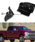 Hella Sturdy Heavy Duty Spare Tire Hoist Carrier Winch Built From Premium Rust Proof Steel For Ford F450 F550 Work Trucks close-up of the winch mechanism.