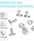 Right Tight T Slots Drop In Hammer Precision Bolts With Ten Pcs Hexagon Flange Nuts For Aluminum Framing And Cnc Rigs Build It Fast No Sweat A2 70 Steel, showing bolts and nuts, made of premium 304 stainless steel.