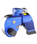 Heavy Hitting Square Drive Hydraulic Torque Wrench Delivers 48666Nm Punch For Tough Industrial Bolt Tightening Jobs Built Like A Tank With Nail On Precision, blue design.