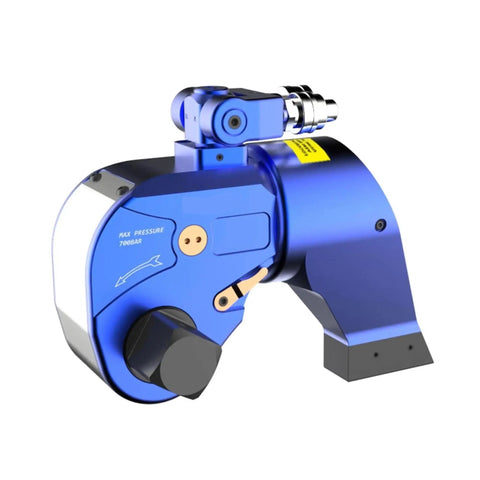 Heavy Hitting Square Drive Hydraulic Torque Wrench Delivers 48666Nm Punch For Tough Industrial Bolt Tightening Jobs Built Like A Tank With Nail On Precision, blue design.